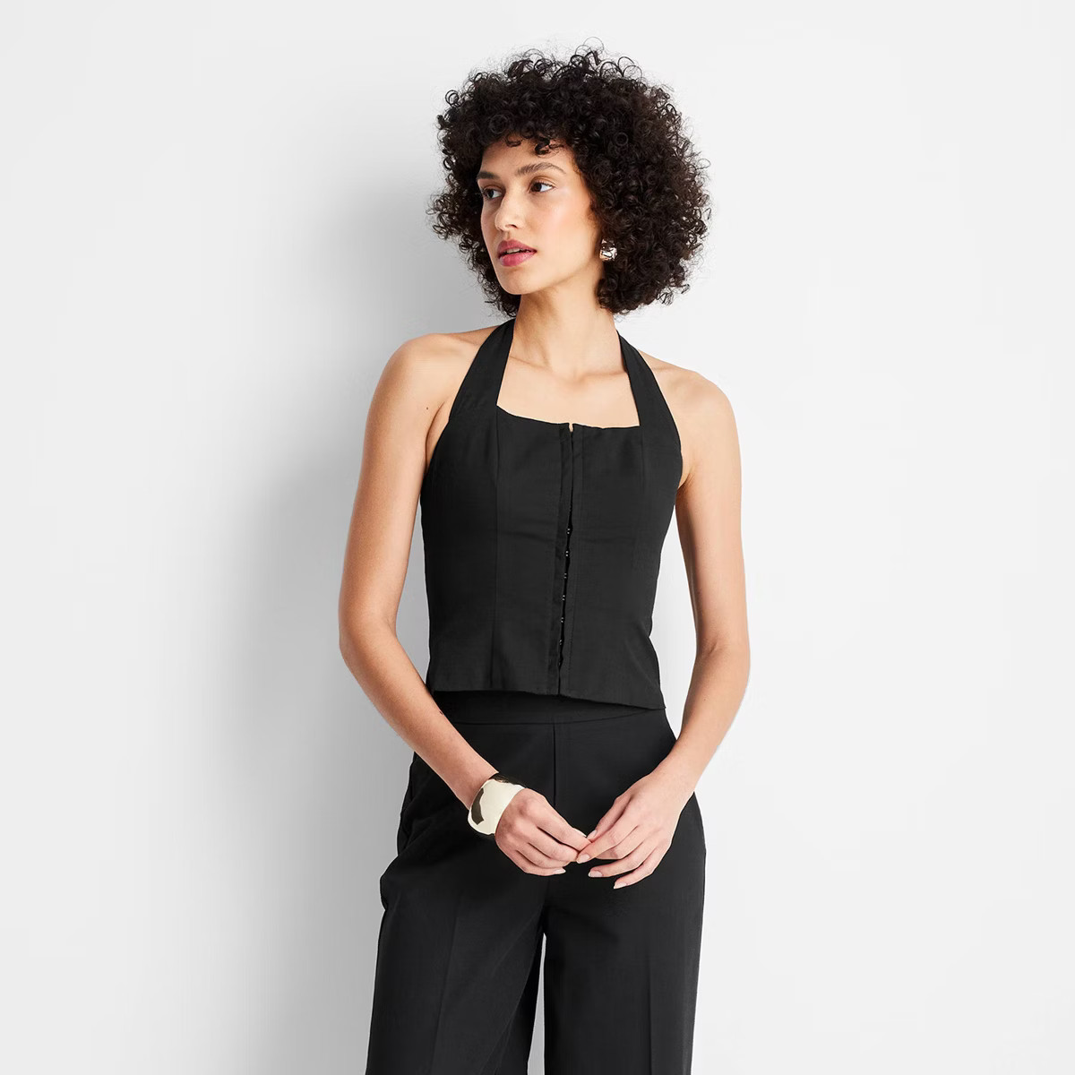 Women's Tie Neck Halter Top - Future Collective™ with Jenee Naylor Black XXS | Target