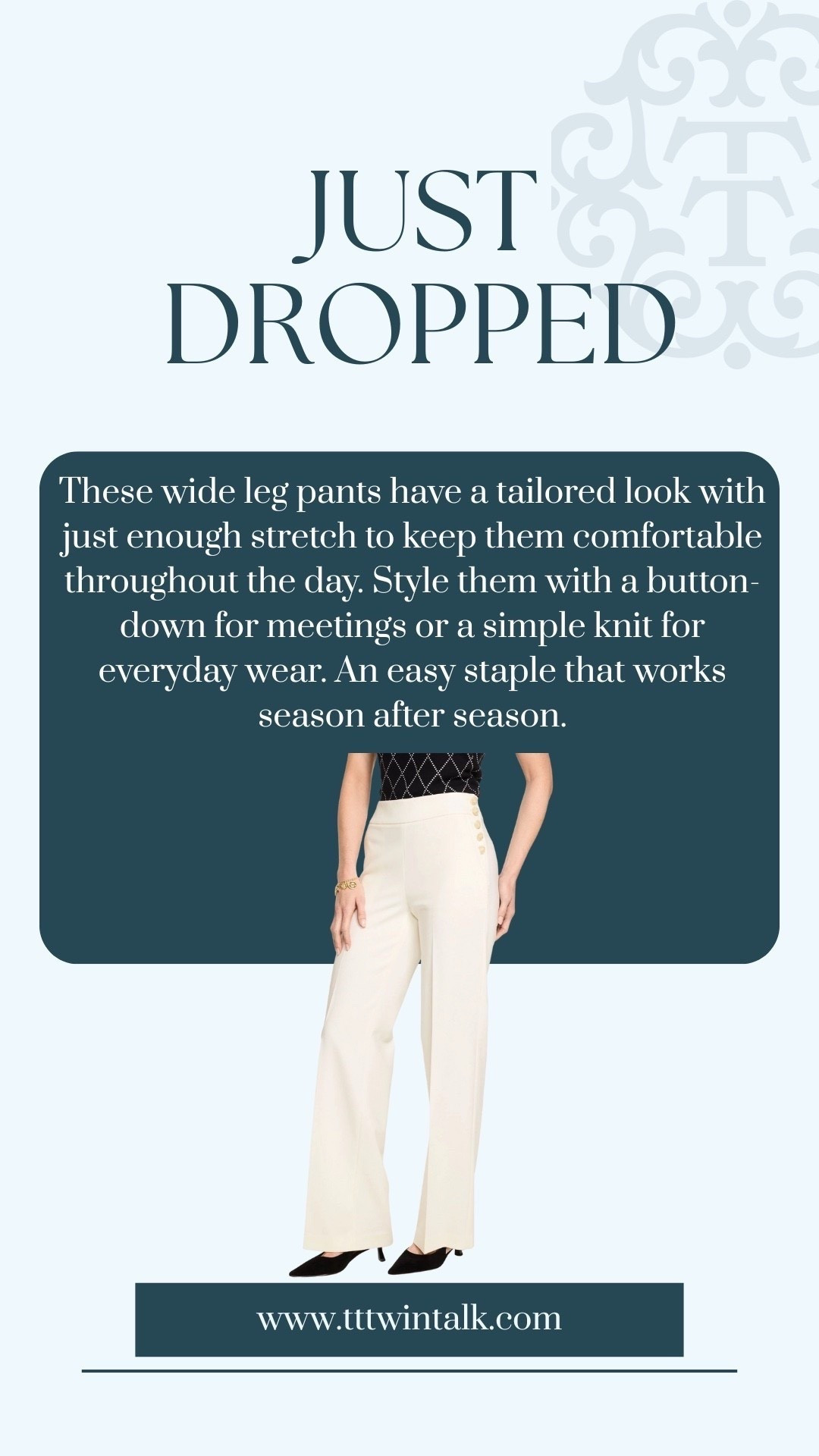 These wide leg pants have a tailored look with just enough stretch to keep them comfortable throughout the day. Style them with a button-down for meetings or a simple knit for everyday wear. An easy staple that works season after season.

#LTKHoliday #LTKSeasonal #LTKMidsize