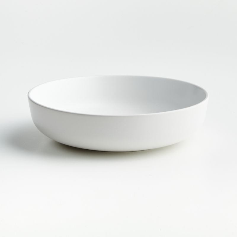Wren Matte White Low Bowl + Reviews | Crate and Barrel | Crate & Barrel