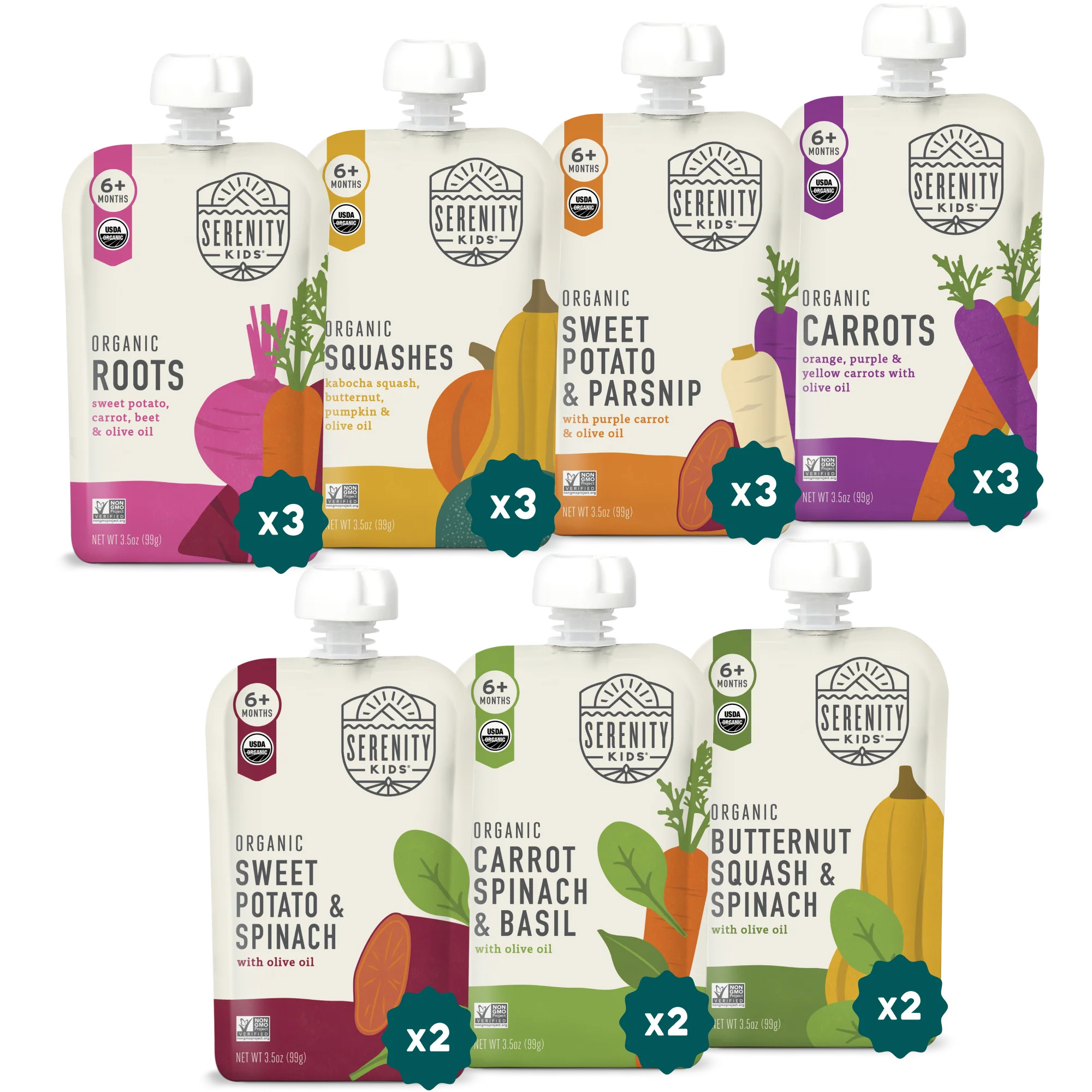 Organic Garden Variety Pack A Medley of Organic Veggie Flavors | Serenity Kids