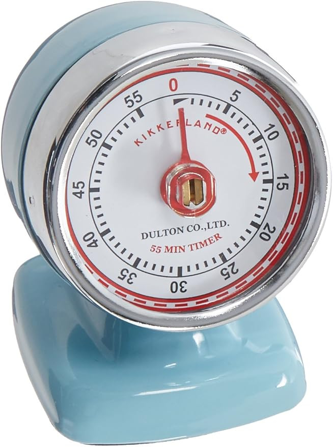 Kikkerland Vintage Streamline Kitchen Timer, Blue | Amazon (US)
