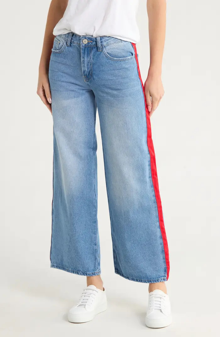 FLYING ANGEL Side Tape Wide Leg Jeans | Nordstromrack | Nordstrom Rack