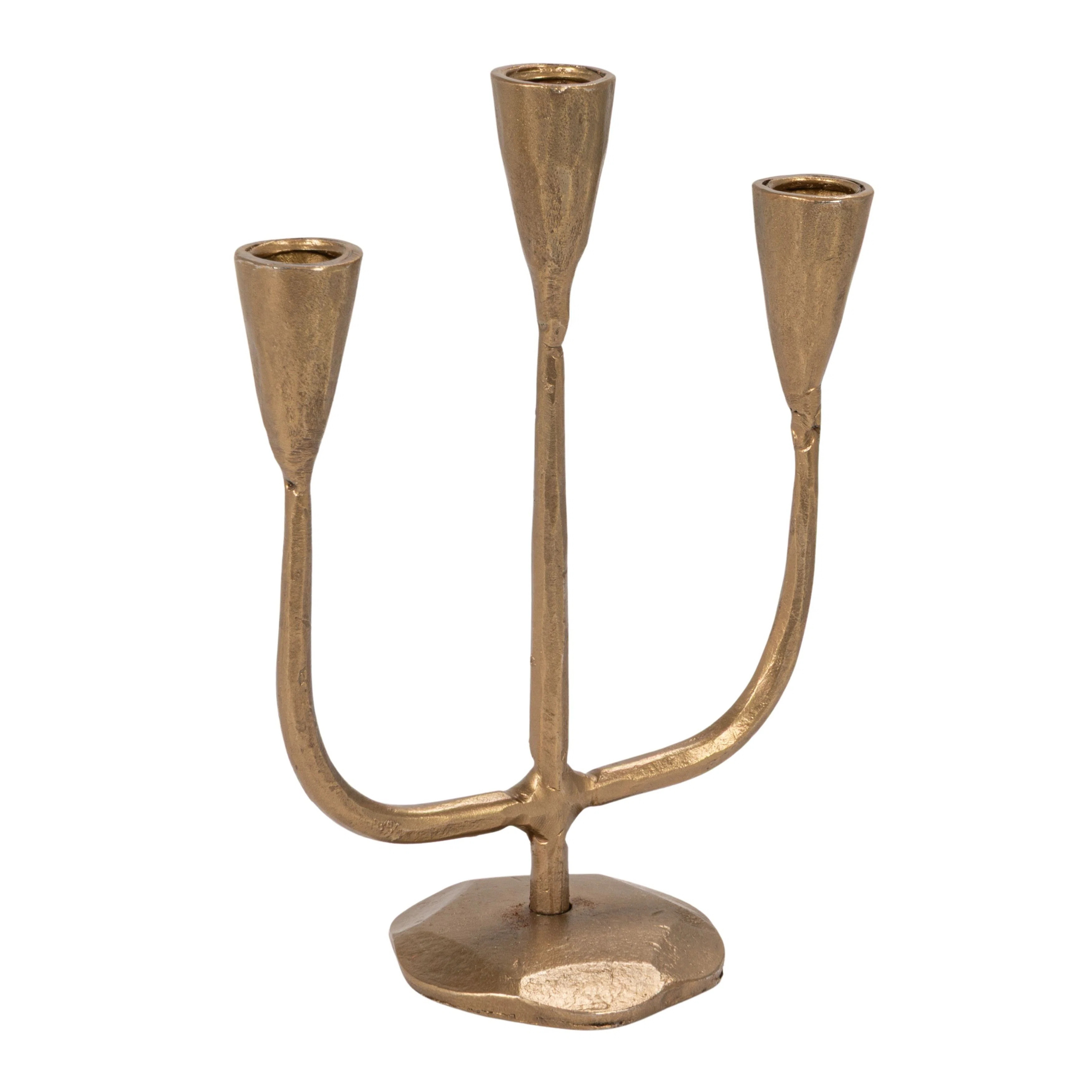 Cast Metal Candelabra Antique Brass Finish | Wayfair North America