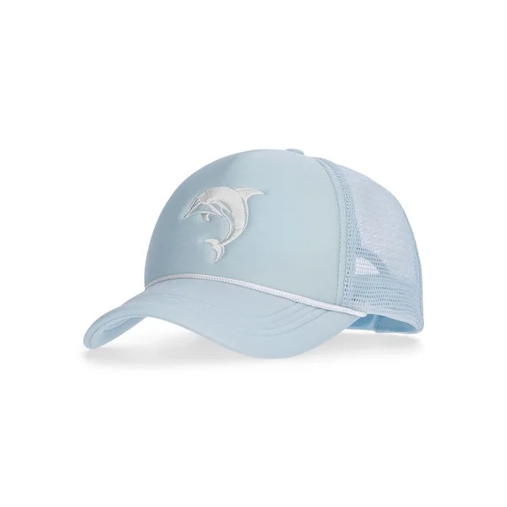 No Boundaries Embroidered Graphic Trucker Hat, Women's, Blue | Walmart (US)