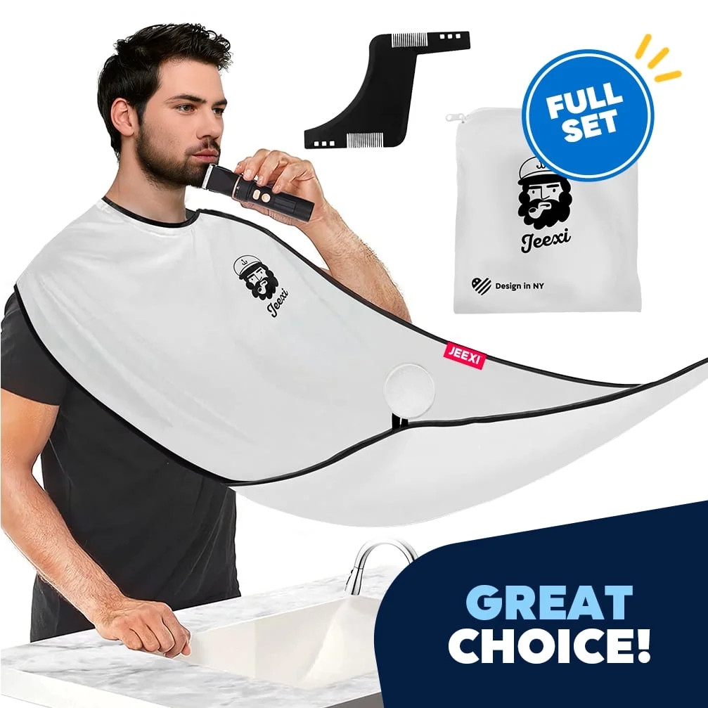 JEEXI Beard Bib Apron for Men - As Seen on Shark Tank, Mens Hair Catcher for Shaving, Trimming - ... | Walmart (US)