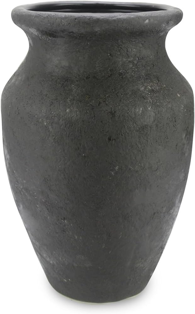 roro Ceramic Handmade Textured Black Rustic Prunus Vase (11 inch) | Amazon (US)
