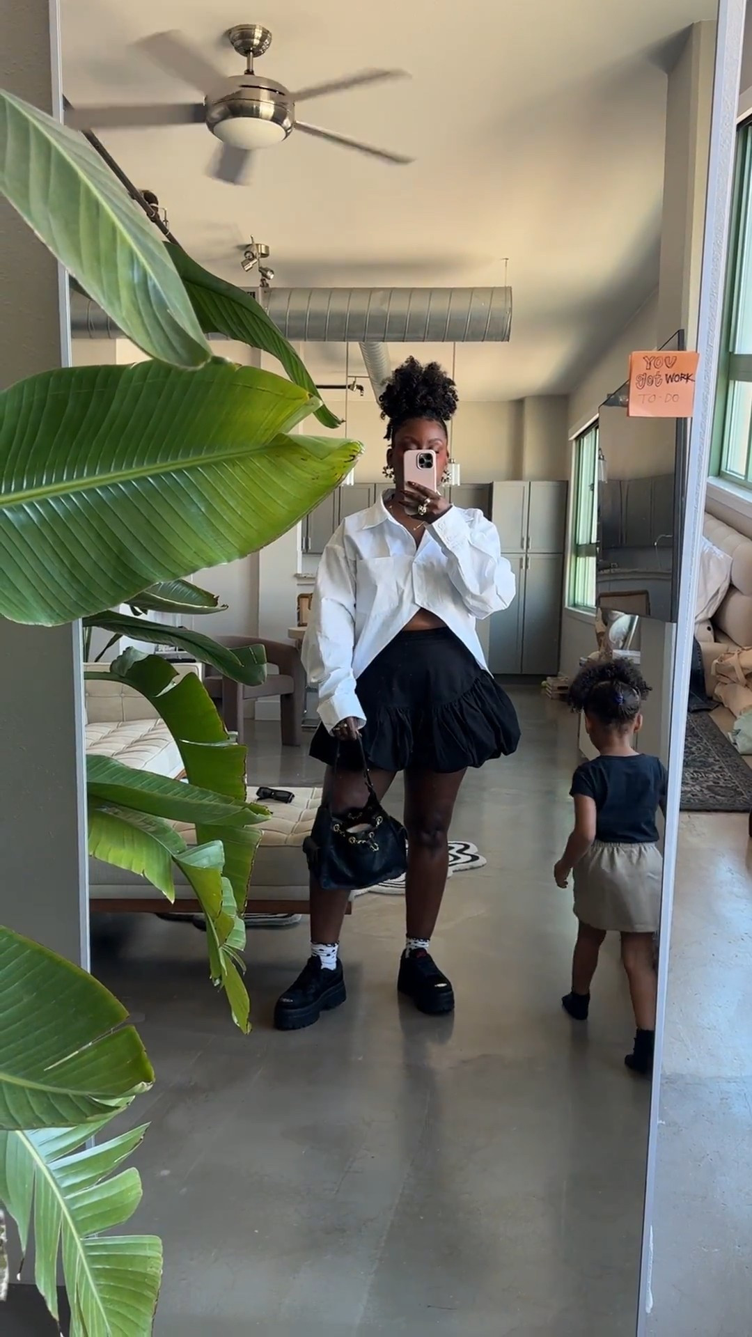 Elevated casual black and white outfit 