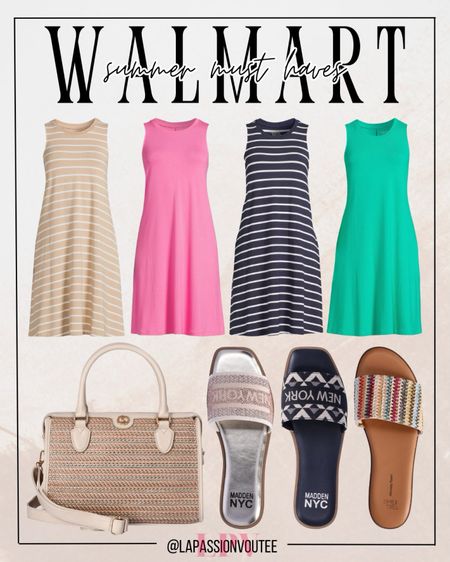 Elevate your summer style with Walmart's must-have sleeveless dresses, slide sandals, and chic handbags. Stay cool and fashionable in breezy sleeveless dresses, complete the look with comfy slide sandals, and accessorize with trendy handbags. Find your summer essentials at Walmart today and step out in style.

#LTKSeasonal #LTKfindsunder50 #LTKstyletip