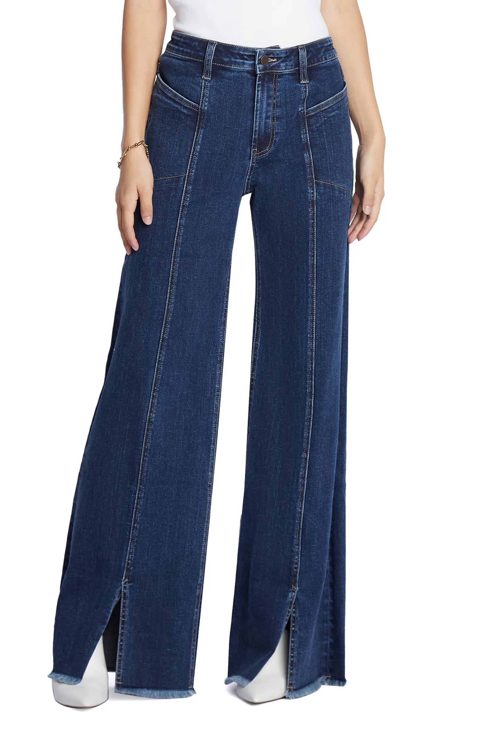 Front Slit Wide Leg Jeans | Nordstrom
