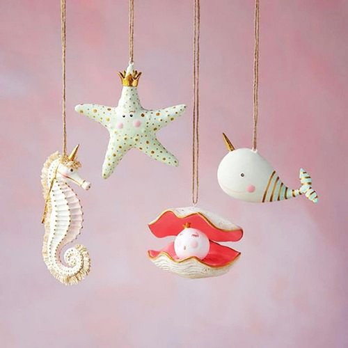 Glitterville Pinky the Whale, Sea Pony, Pearl the Clam, Starfish Ornament VI0596  | eBay | eBay US