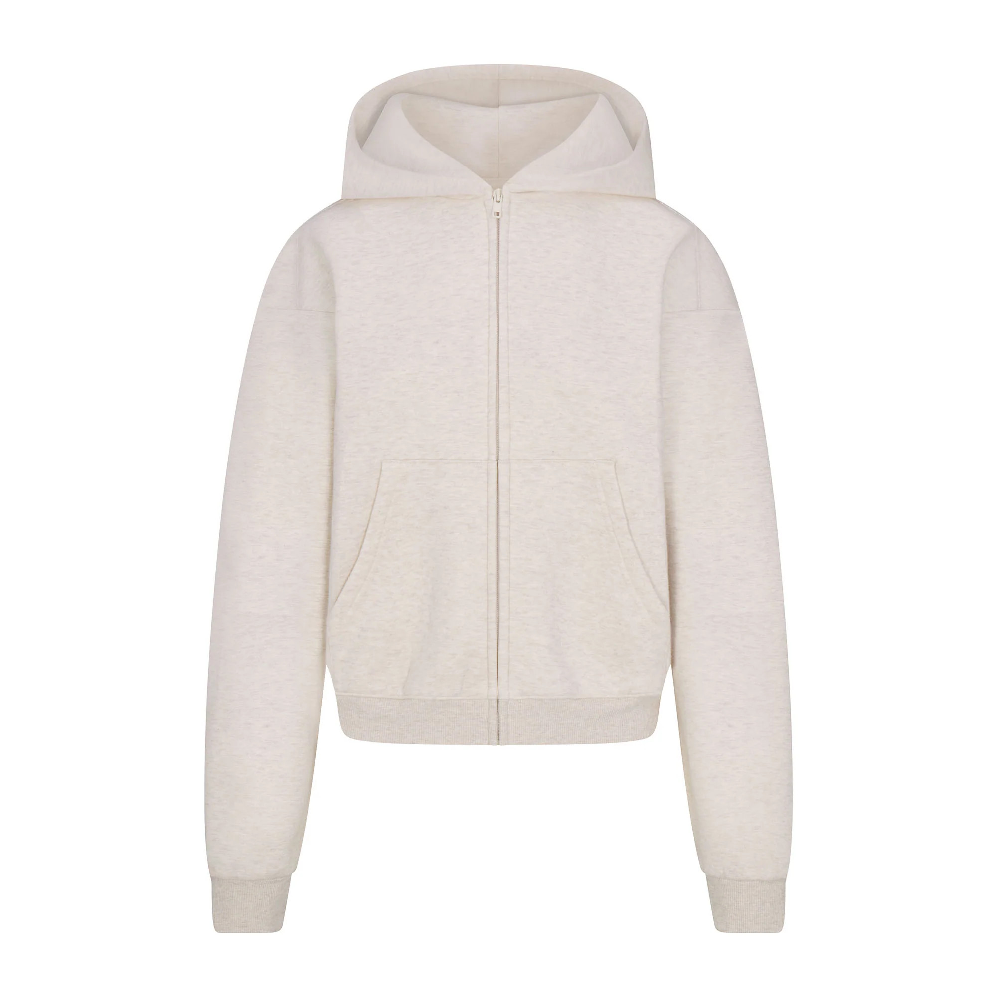 COTTON FLEECE CLASSIC ZIP UP HOODIE | HEATHER OATMEAL | SKIMS (US)