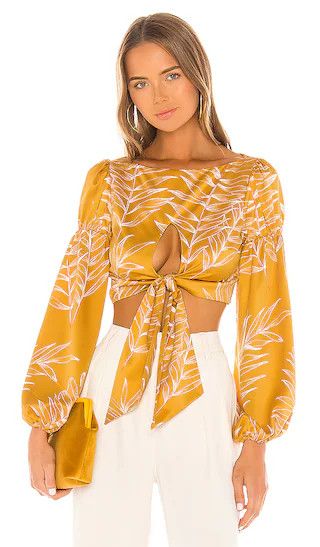 Marcia Top in Gold Tropical | Revolve Clothing (Global)