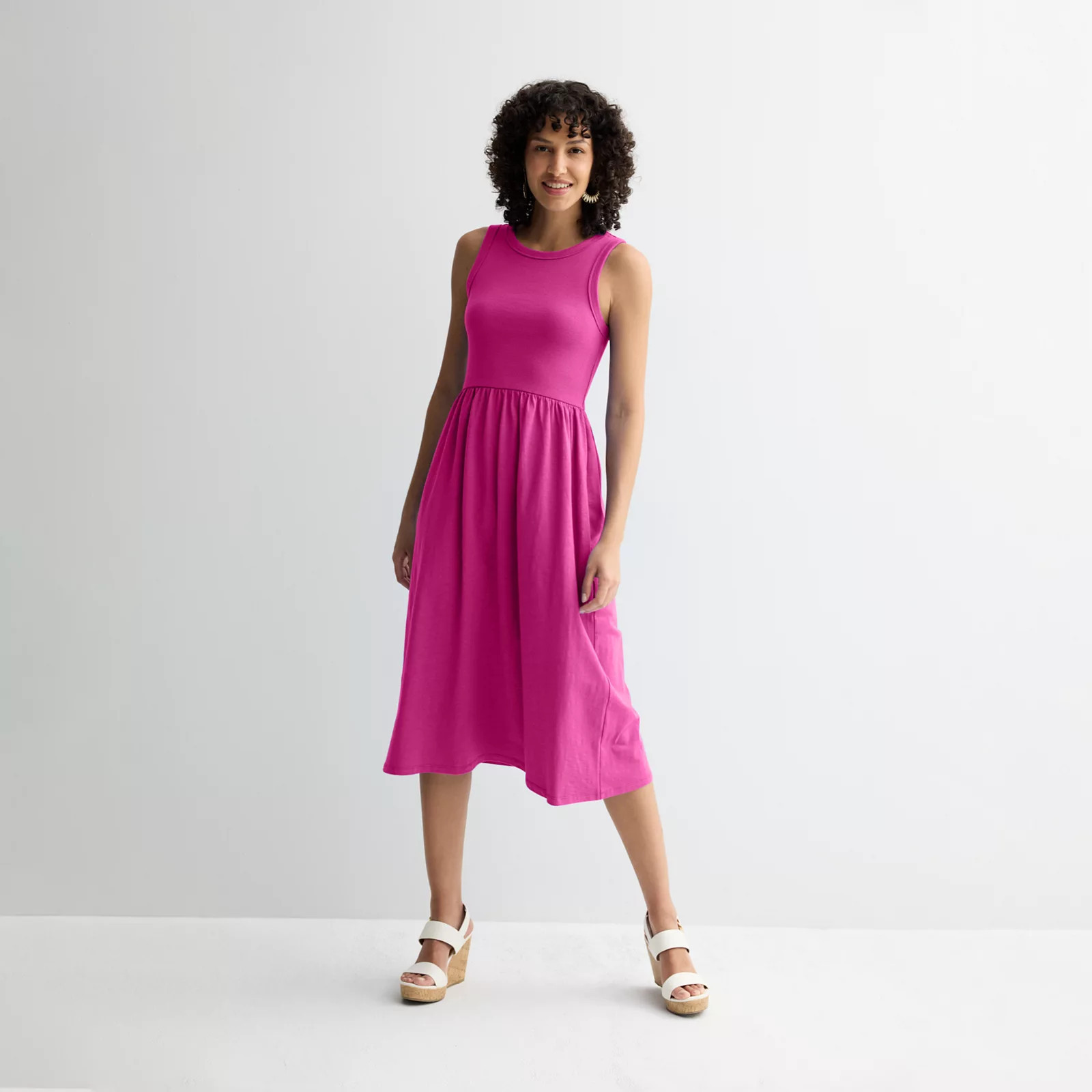 Petite Sonoma Goods For Life® Mixed Media Knit Dress, Women's, Size: Small Petite, Pink | Kohl's
