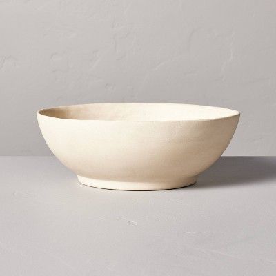 10" Artisan Handcrafted Decorative Round Bowl Cream - Hearth & Hand™ with Magnolia | Target