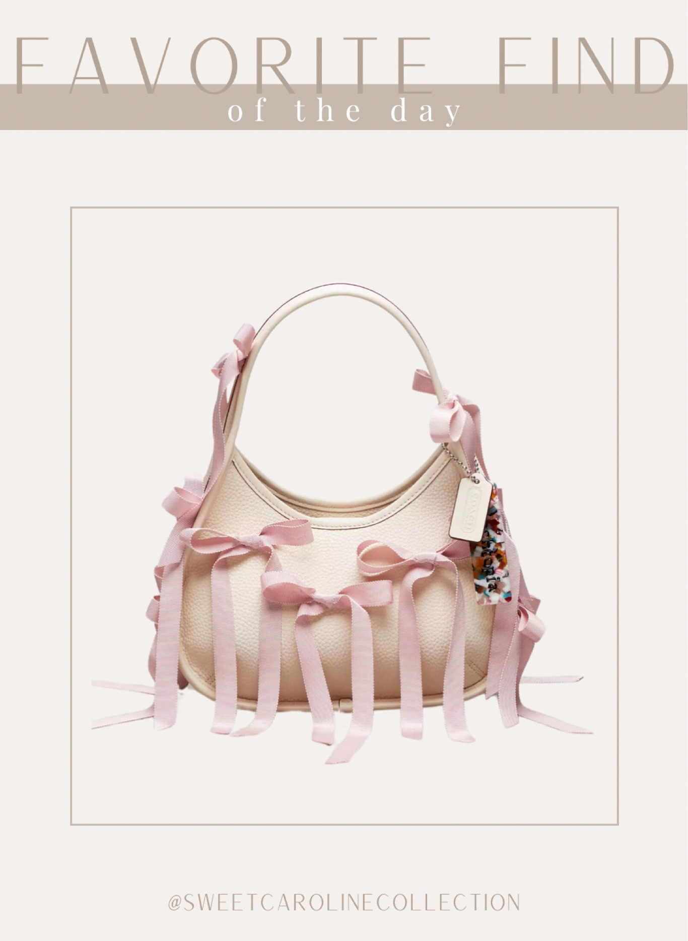 Favorite find of the day 🎀

I’m OBSESSED with this bow purse from Coach!! It is so fun for spring and summer! 🌸💕🎀🩰

Bag, purse, coach, bow, shoulder bag, accessories, coachtopia, love, new arrival, best seller, must have, most wanted, designer, loeffler Randall, dsw, musinsa, Amazon, dupe, radley London, affordable, under 300, gift idea, gift guide, classy, sweet Caroline collection

#LTKstyletip #LTKitbag #LTKGiftGuide