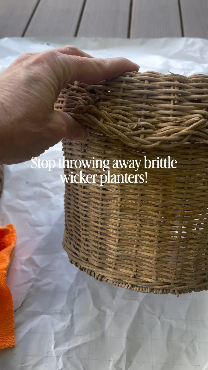 Don’t throw away your dry, brittle wicker planters! After battling the harsh winter and late freezing winds this year, my baskets were looking rough. This Mother’s Day weekend, I am giving mine a total refresh using a pro tip from a phenomenal furniture maker. 
Here is his expert, time-saving method using Pure Tung Oil (you can also use Linseed Oil for this!):

1️⃣ Use a Microfiber Cloth: Skip the brushes and the mess. Just wipe the oil over the exterior of the wicker with a microfiber cloth.

2️⃣ Don’t Obsess Over the Crevices: You do not need to spend hours trying to get into every single tiny square inch of the weave. Wicker is highly porous. Once applied to the surface, the wood naturally absorbs and wicks the oil deep into the fibers on its own!

3️⃣ Keep it Thin: Apply a thin layer so it doesn’t pool. If it goes on too thick, it will dry tacky and gummy.

4️⃣ The “Super Brutal” Rule: If your wicker is exceptionally dry and drinks the oil up instantly, let it sit for 24 hours and apply a second thin coat to fully lock in the protection.
The immediate visual change might be minimal, but the longevity it adds to your wicker is massive! You are deeply conditioning the fibers so they can battle the outdoor elements for seasons to come. Now my planters are beautifully revived and styled with deep purple petunias and miniature daisies! 💜🌼

🛑 Safety Note: Whether using tung or linseed oil, always lay your used microfiber cloths completely flat outside to dry before throwing them away. As these oils dry, they generate heat and can pose a fire hazard if bunched up in the trash!

#wickerfurniture #porchdecor #outdoorliving #springgardening #diygardening

#LTKdayinmylife #LTKSeasonal #LTKHome