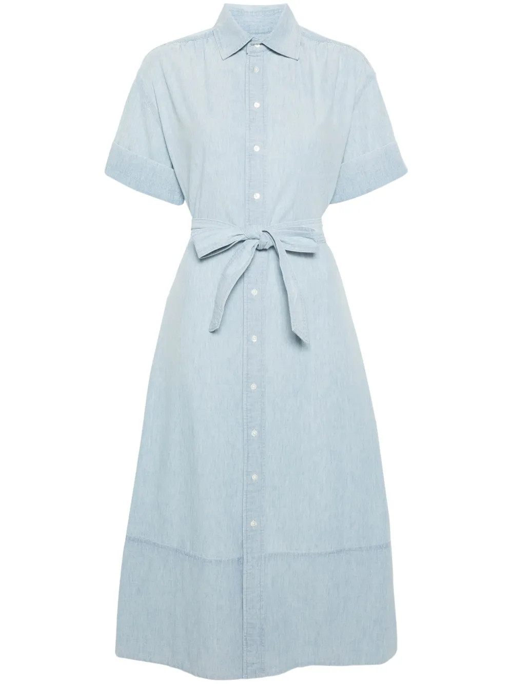 Polo Ralph Lauren Chambray Midi Shirt Dress | Blue | FARFETCH TH | Farfetch Global