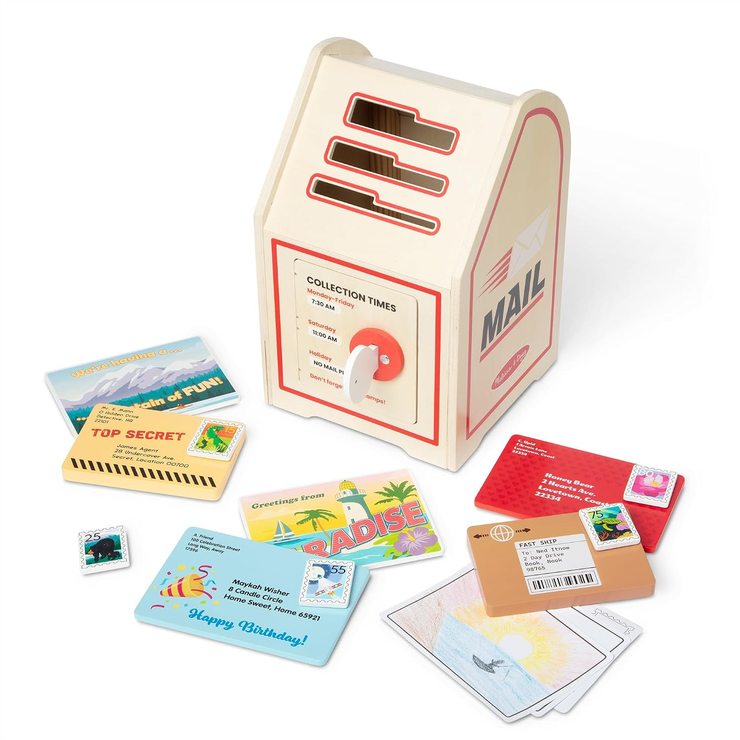 Melissa & Doug Stamp & Sort Wooden Mailbox Pretend Play Post Office Toy | Amazon (US)