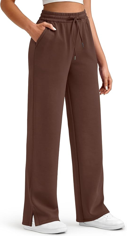G4Free Smoofit Women's Wide Leg Sweatpants Drawstring Side Slit | Amazon (US)