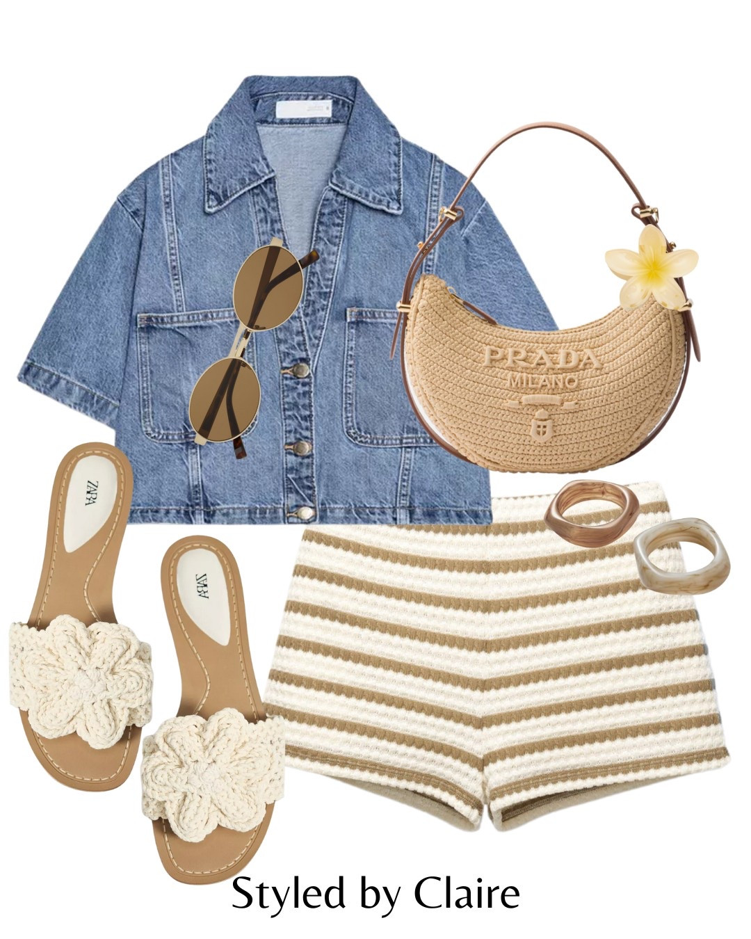 THAT denim shirt though❤️‍🔥
Tags: Zara cropped top crochet mini shorts pull bear sandals floral Prada raffia bag hair claw fashion spring summer inspo outfit ideas chic women’s style city break holiday vacation Ibiza Barcelona Dubai capsule wardrobe beach day#LTKspring 

#LTKstyletip #LTKsummer