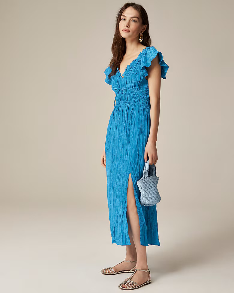 Petite Palermo dress in viscose-blend crinkle | J. Crew US