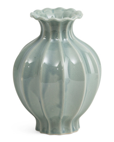 8in Ruffle Ceramic Vase | TJ Maxx