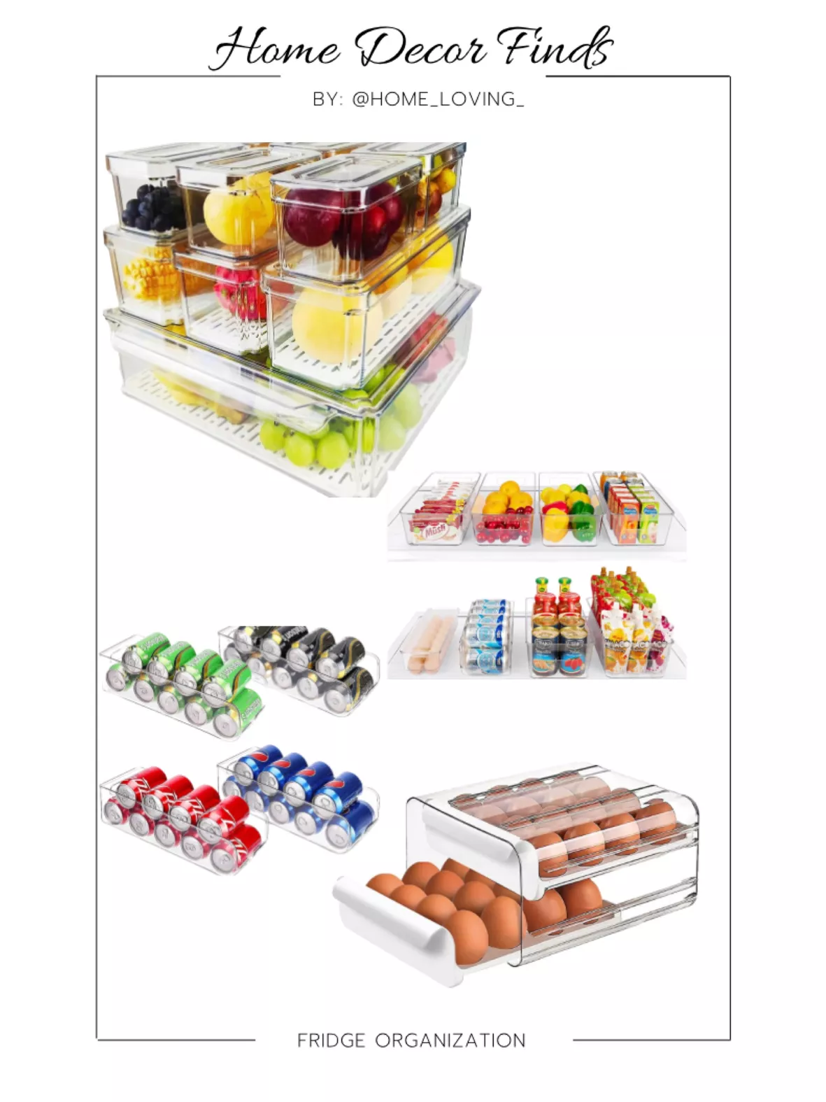  Yustuf 10-pack Clear Stackable Refrigerator Organizer