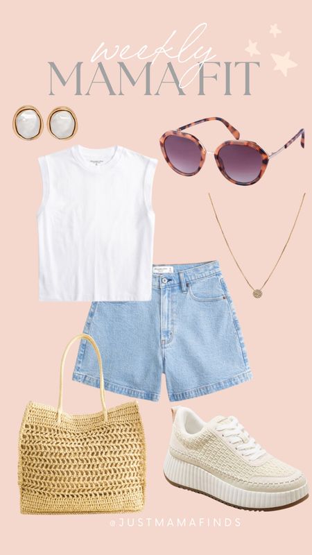 Mama fashion! The perfect comfy casual outfits for mamas this summer. 

Women’s fashion, affordable fashion, summer fashion, summer finds, jean shorts, tank top, sunglasses, summer bag, summer sneakers, summer earrings 

#LTKShoeCrush #LTKFindsUnder100 #LTKStyleTip
