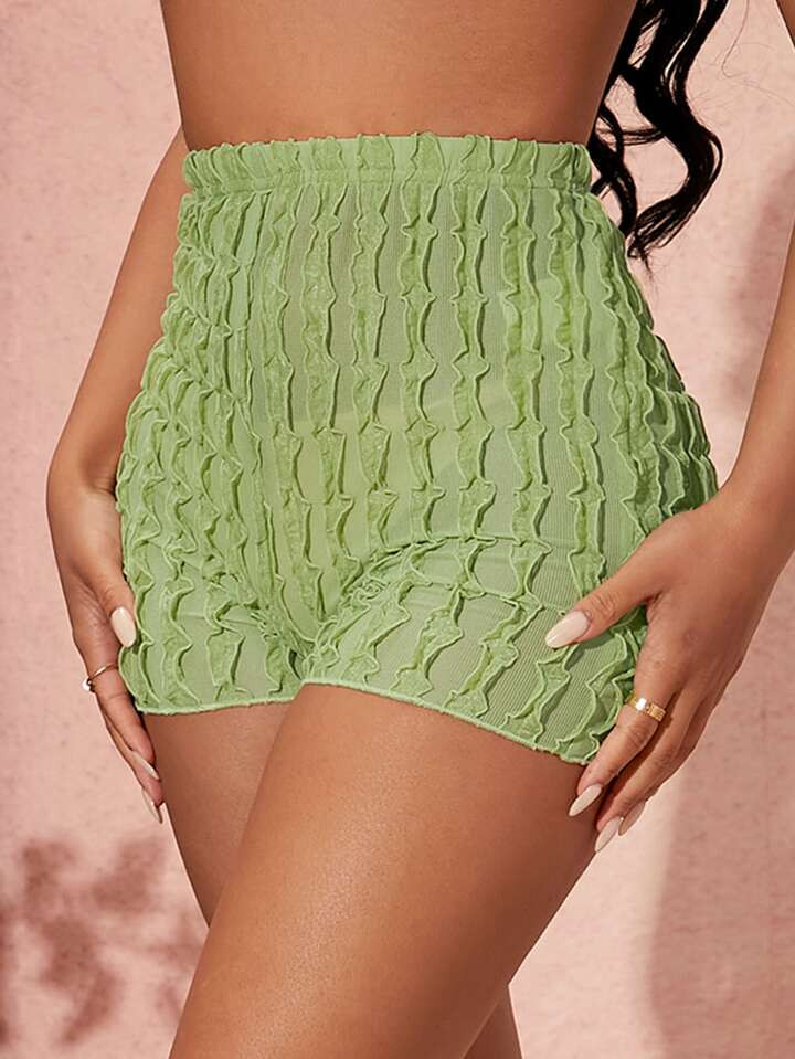 SHEIN SXY High Waist Frill Trim Shorts | SHEIN