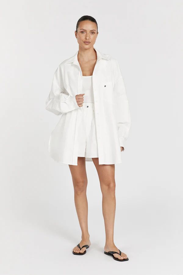 RHEA WHITE OVERSIZED COTTON SHIRT | DISSH