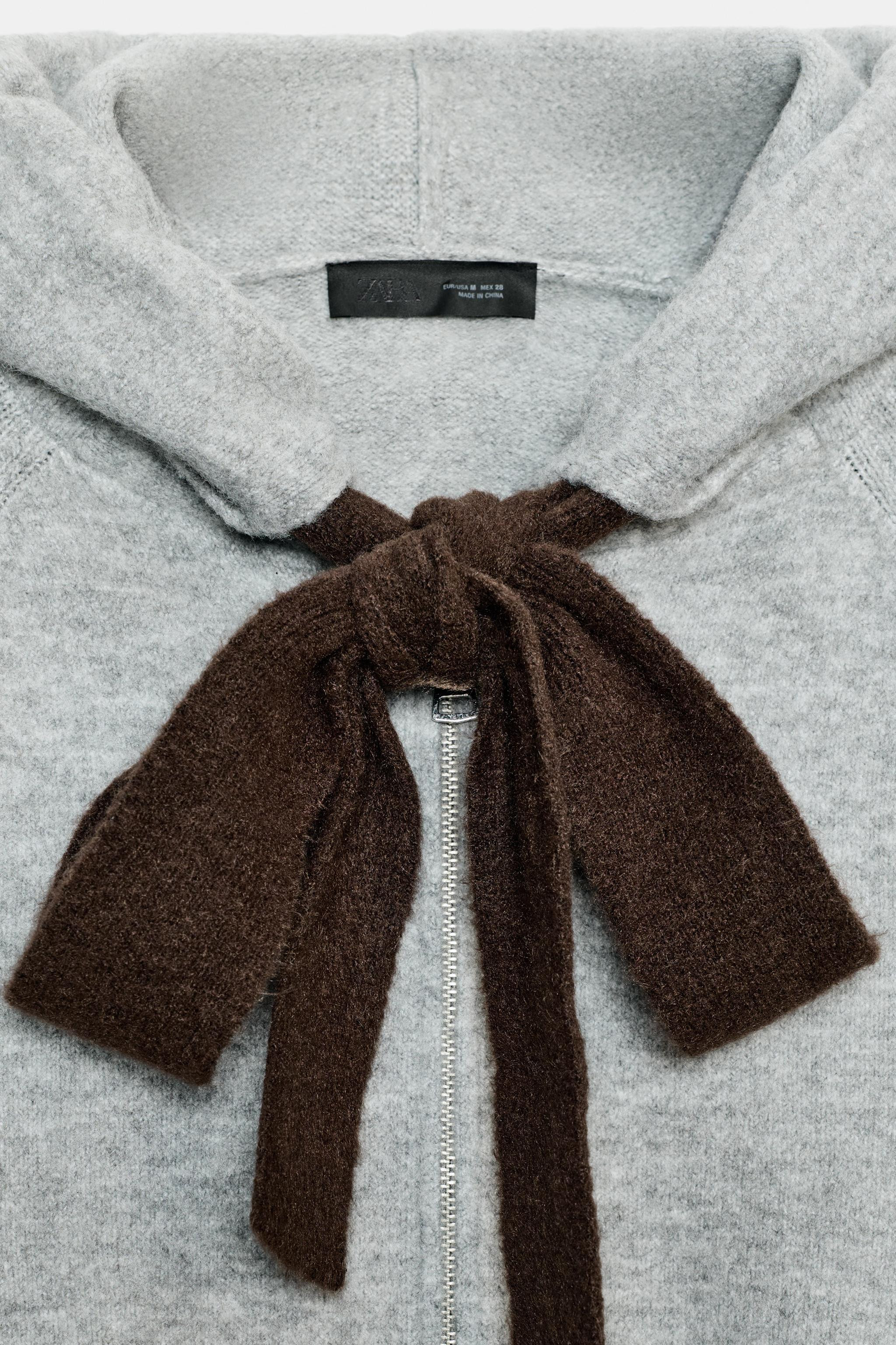 HOODIE WITH CONTRAST BOW DETAIL | Zara UK
