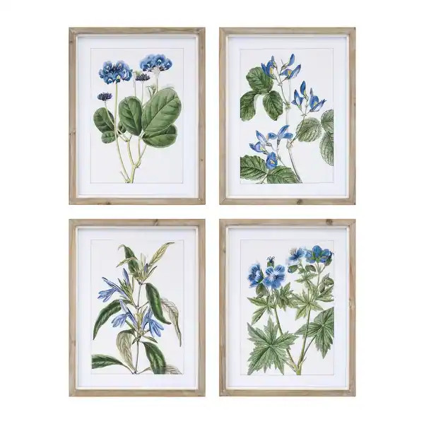 Wood Framed Floral Print (Set of 4) - Bed Bath & Beyond - 40881348 | Bed Bath & Beyond