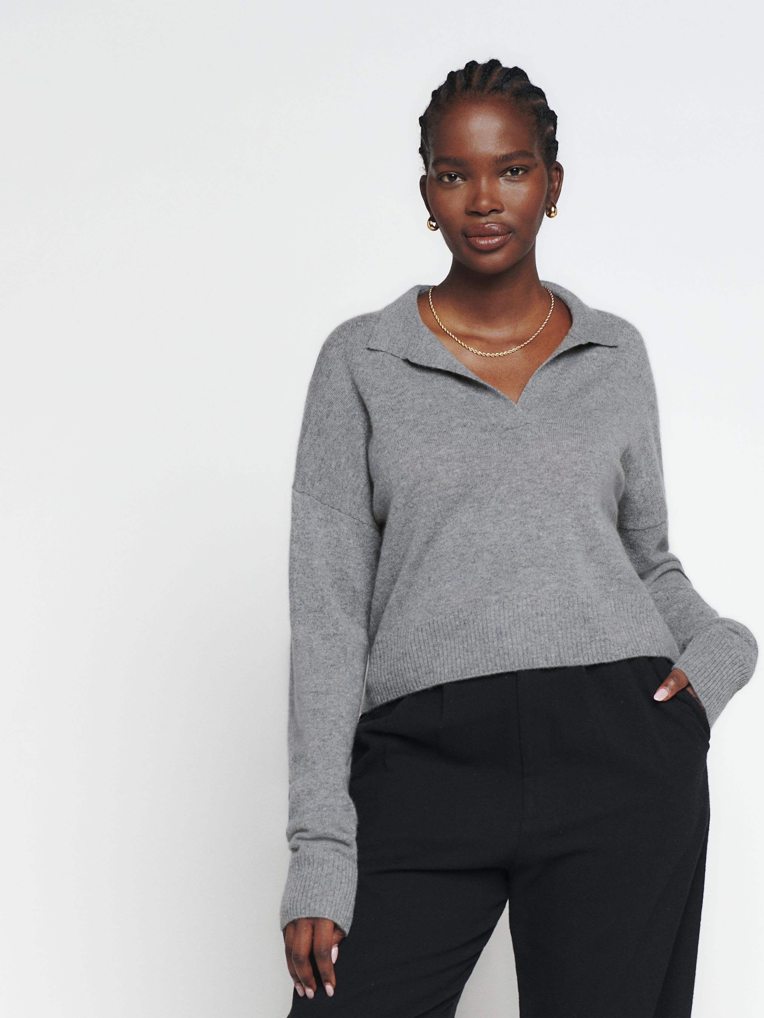 Cashmere Polo Sweater | Reformation (US & AU)