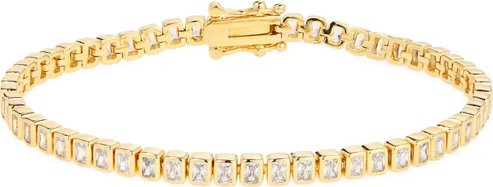 Baguette Cubic Zirconia Bezel Tennis Bracelet | Nordstrom