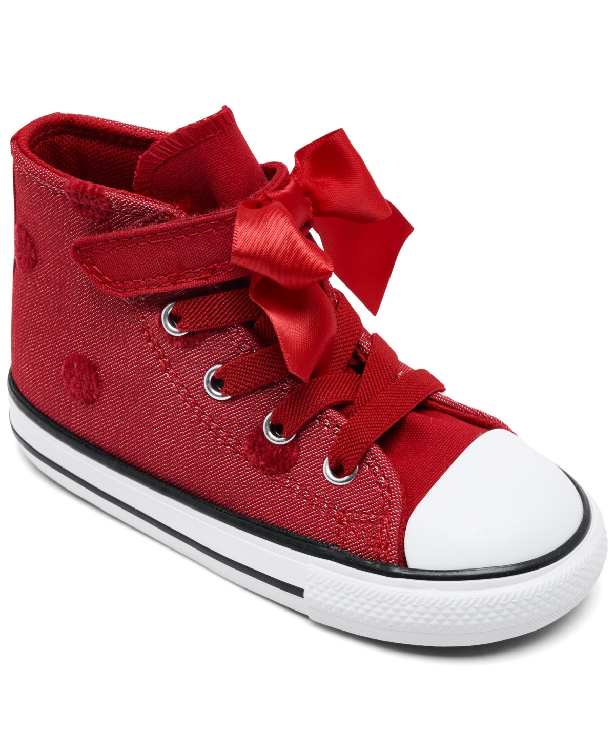 Converse Toddler Girls' Chuck Taylor All Star Bows High Top Fastening Strap Casual Sneakers from Finish Line - Days Ahead, White | Macy's