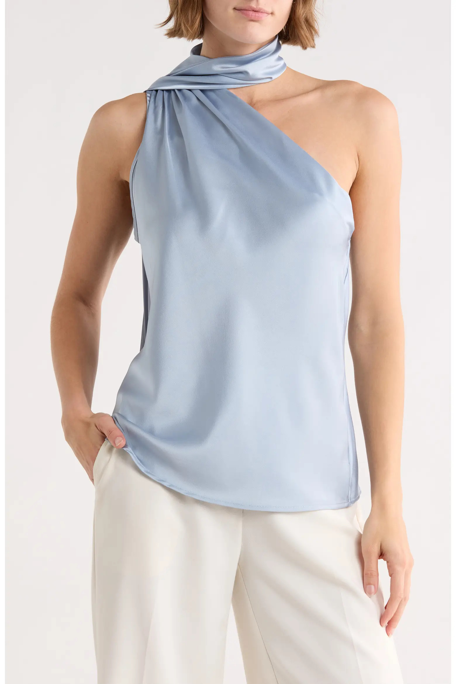Scarf Detail One-Shoulder Satin Top (Women) | Nordstromrack | Nordstrom Rack