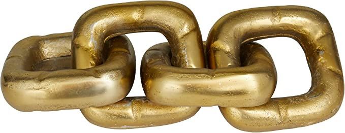 Deco 79 Aluminum Chain Sculpture, 14" x 5" x 3", Gold | Amazon (US)
