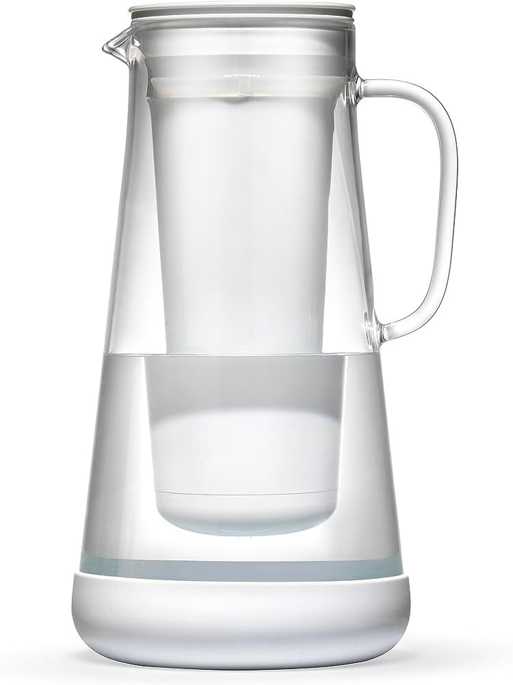 LifeStraw Home - Water Filter Pitcher, 7-Cup, White, Glass with Silicone Base, White, for everyda... | Amazon (US)