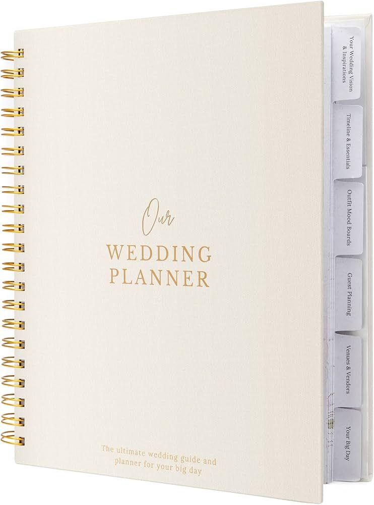Comprehensive Wedding Planner Book and Organizer for the Bride - Linen Wedding Planning Book, Eng... | Amazon (US)