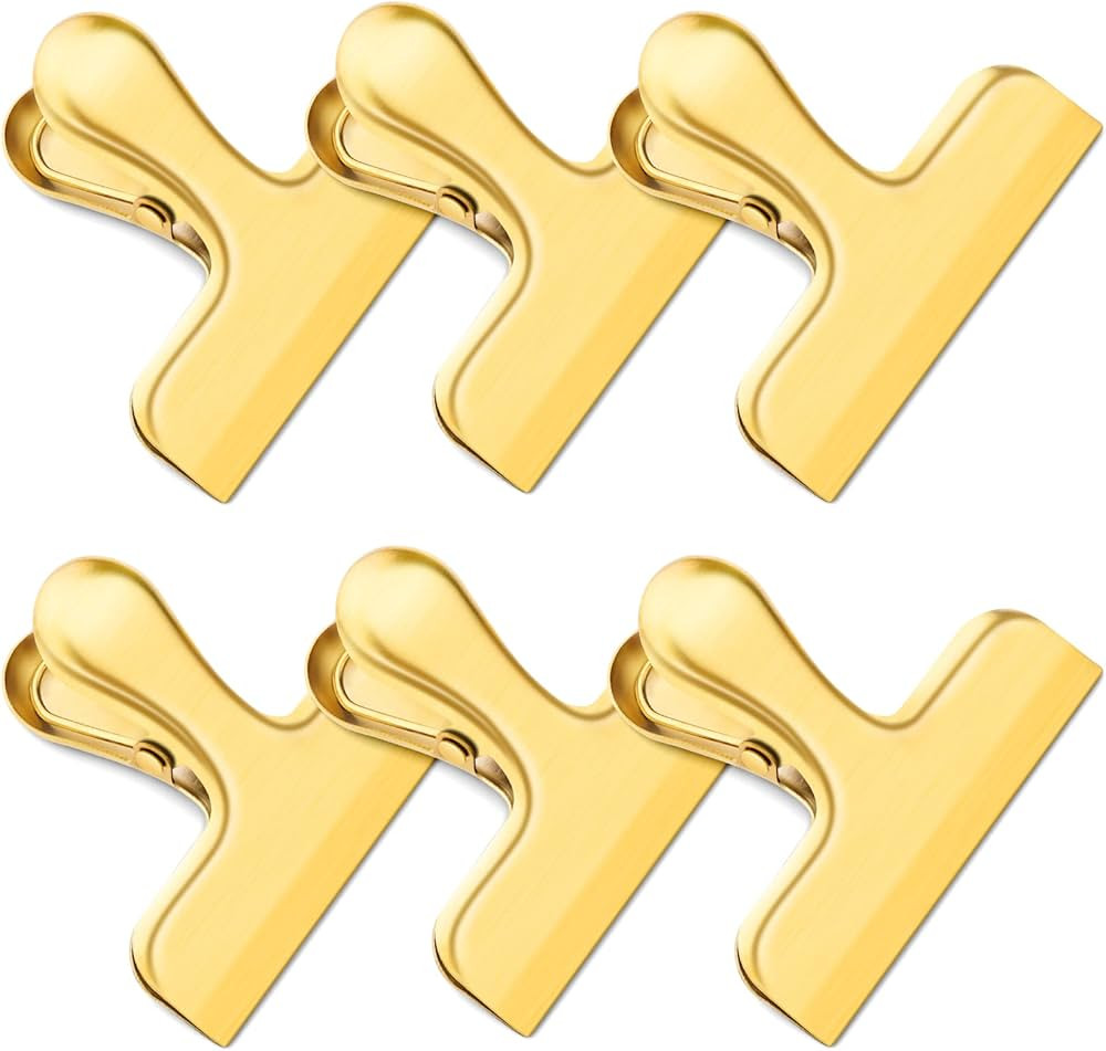 6 Packs Gold Chip Clips Bag Clips Food Clips, Bag Clips for Food, Clips for Food Packages, Air Ti... | Amazon (US)