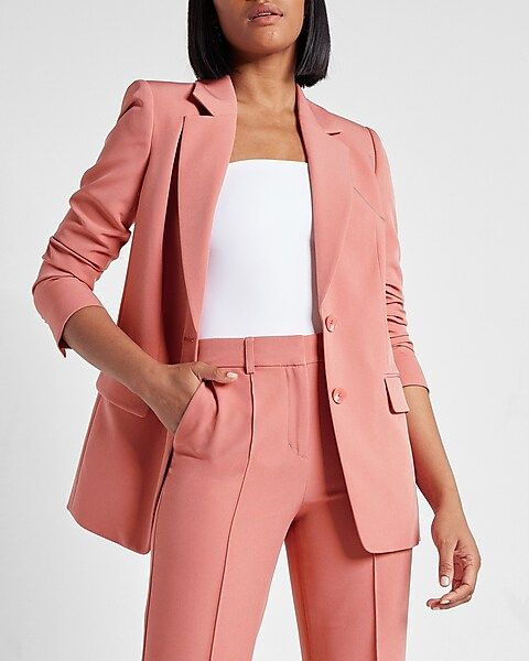 2 Button Notch Lapel Boyfriend Blazer | Express