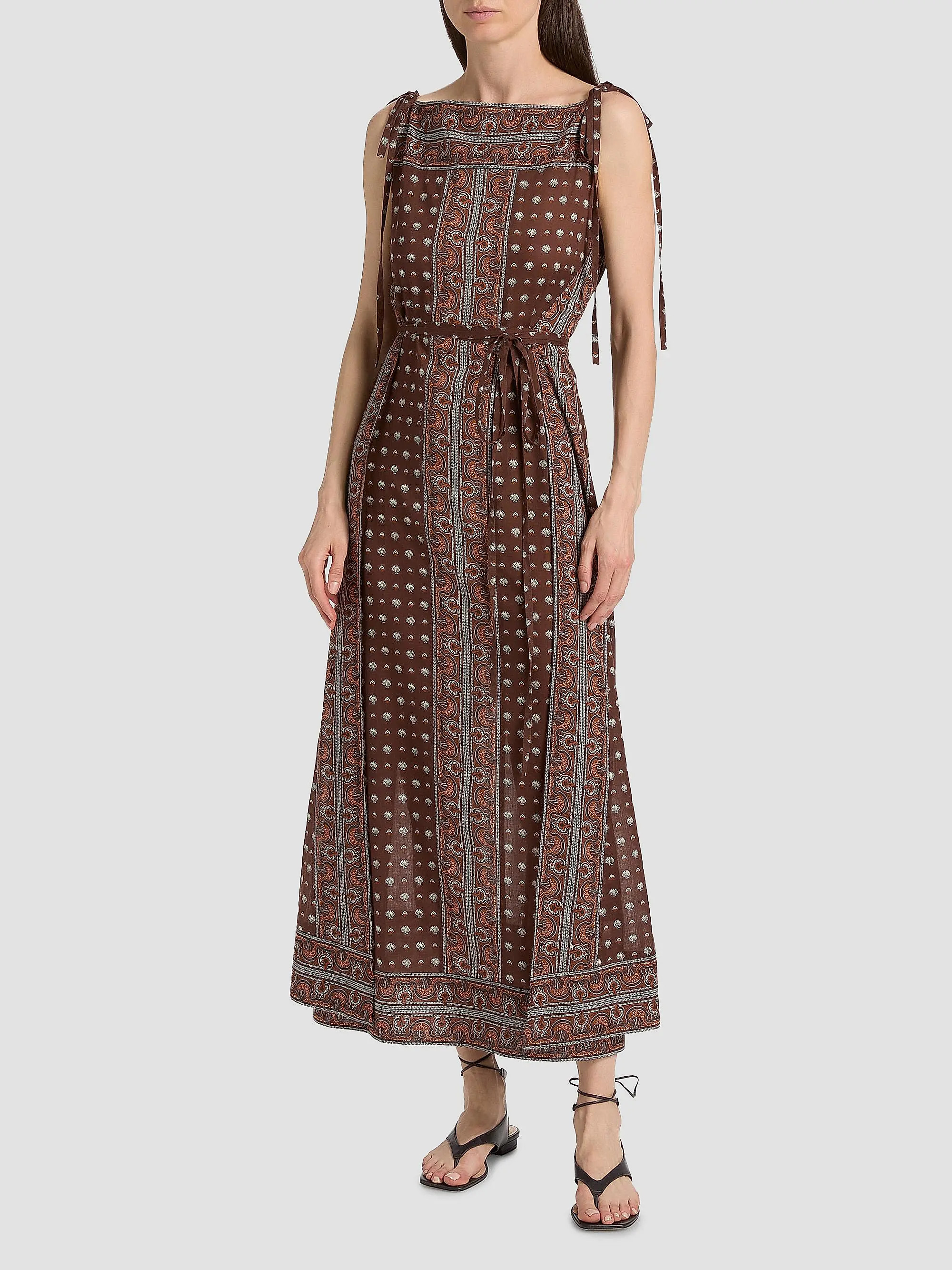 D\u00d4EN Amarante Shell-Print Cotton Maxi Dress | Saks Fifth Avenue | Saks Fifth Avenue