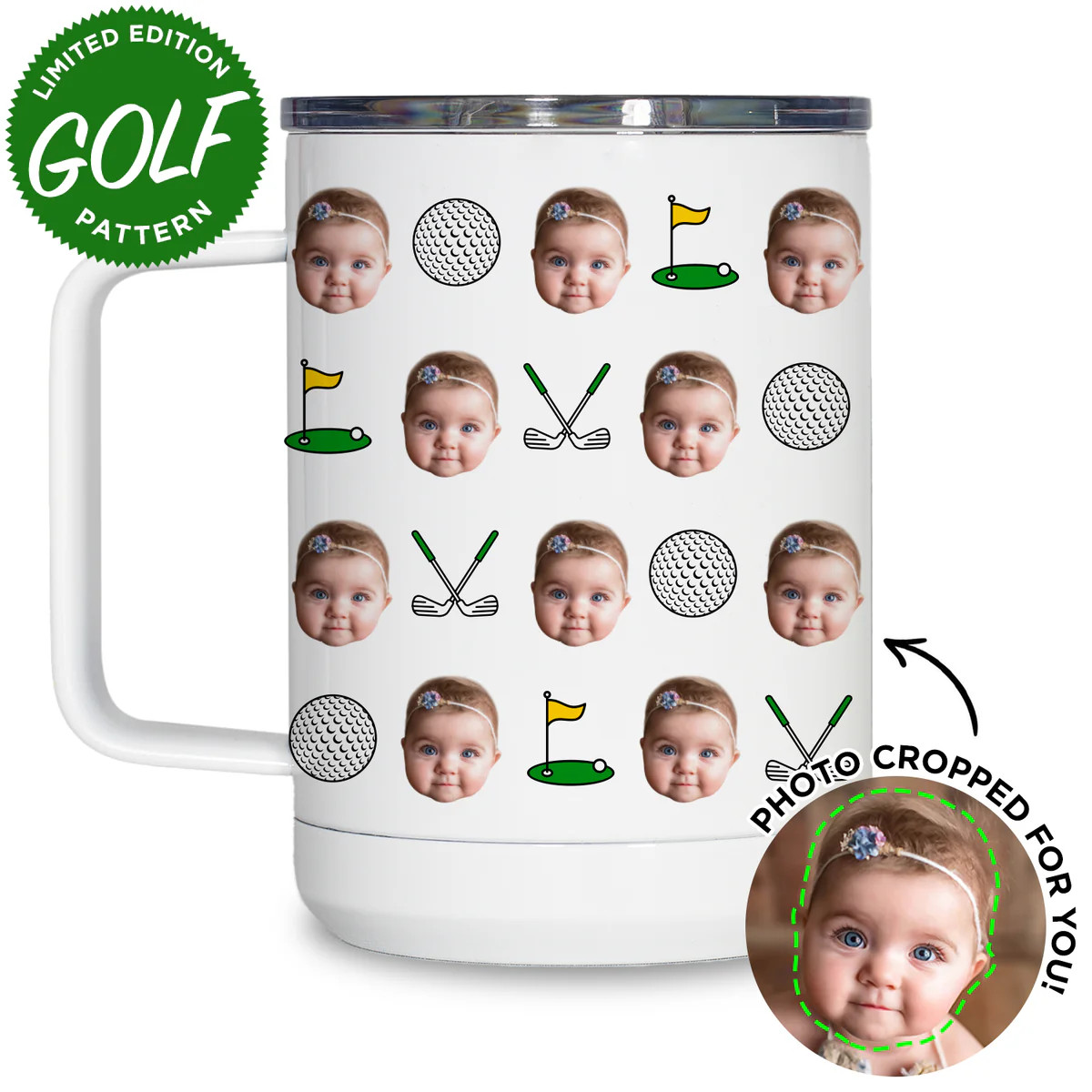 Personalized Golf Pattern Travel Mug | Type League Press