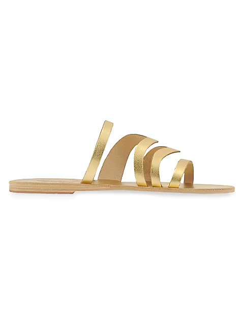 Caryae Metallic Leather Flat Sandals | Saks Fifth Avenue