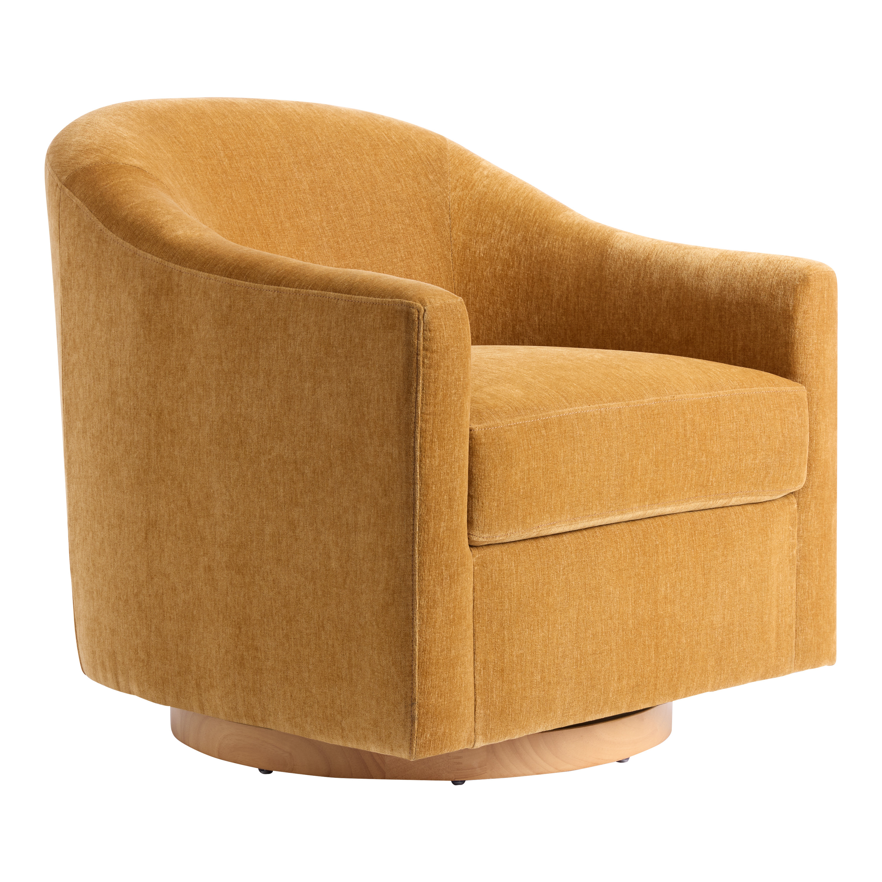 Augustine Chenille Slope Arm Upholstered Swivel Chair | World Market