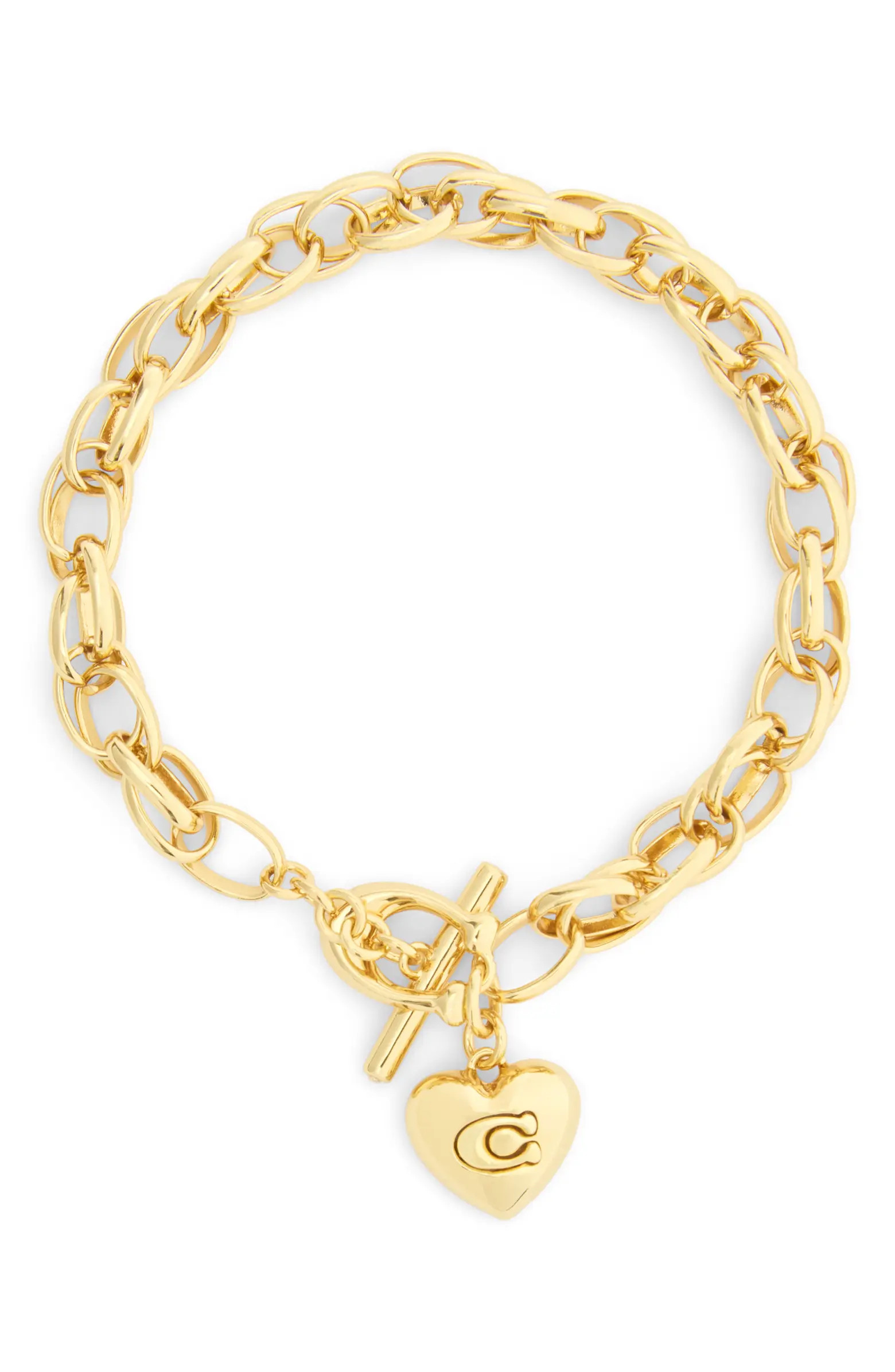 Brushed Link Heart Flex Bracelet | Nordstrom