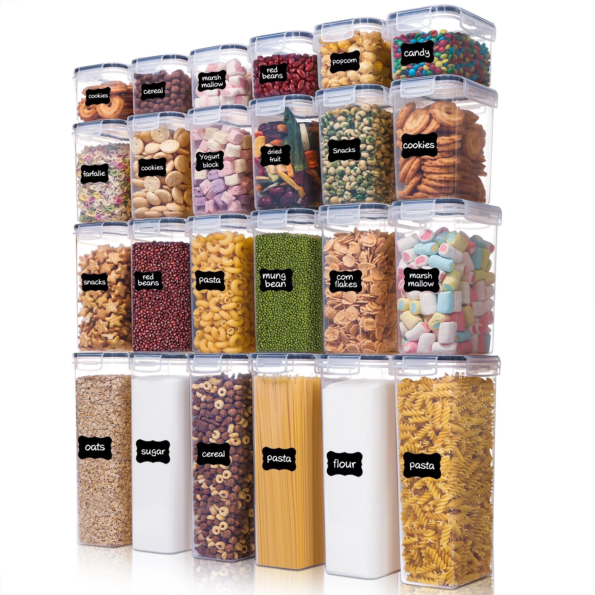Airtight Containers with Lids, Vtopmart 24 pcs Plastic Kitchen and Pantry Organization Canisters ... | Walmart (US)