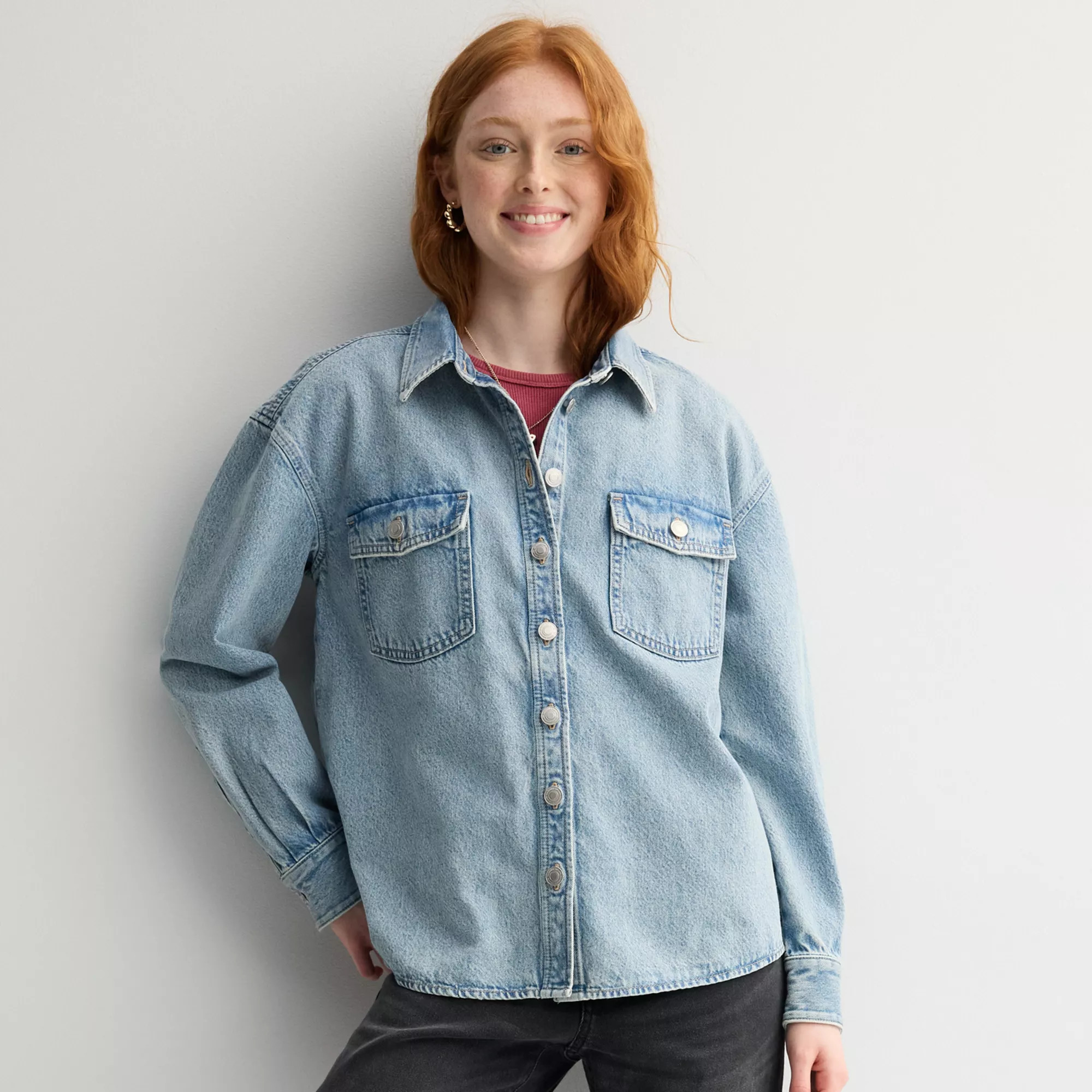 Juniors' SO® Denim Shirt | Kohl's
