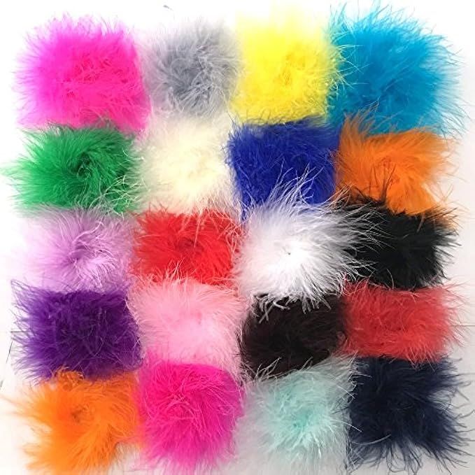 Yazon Marabou Feather Puffs DIY Crafting Feathers Assorted Feathers Flower Pack of 18pcs (marabou pu | Amazon (US)
