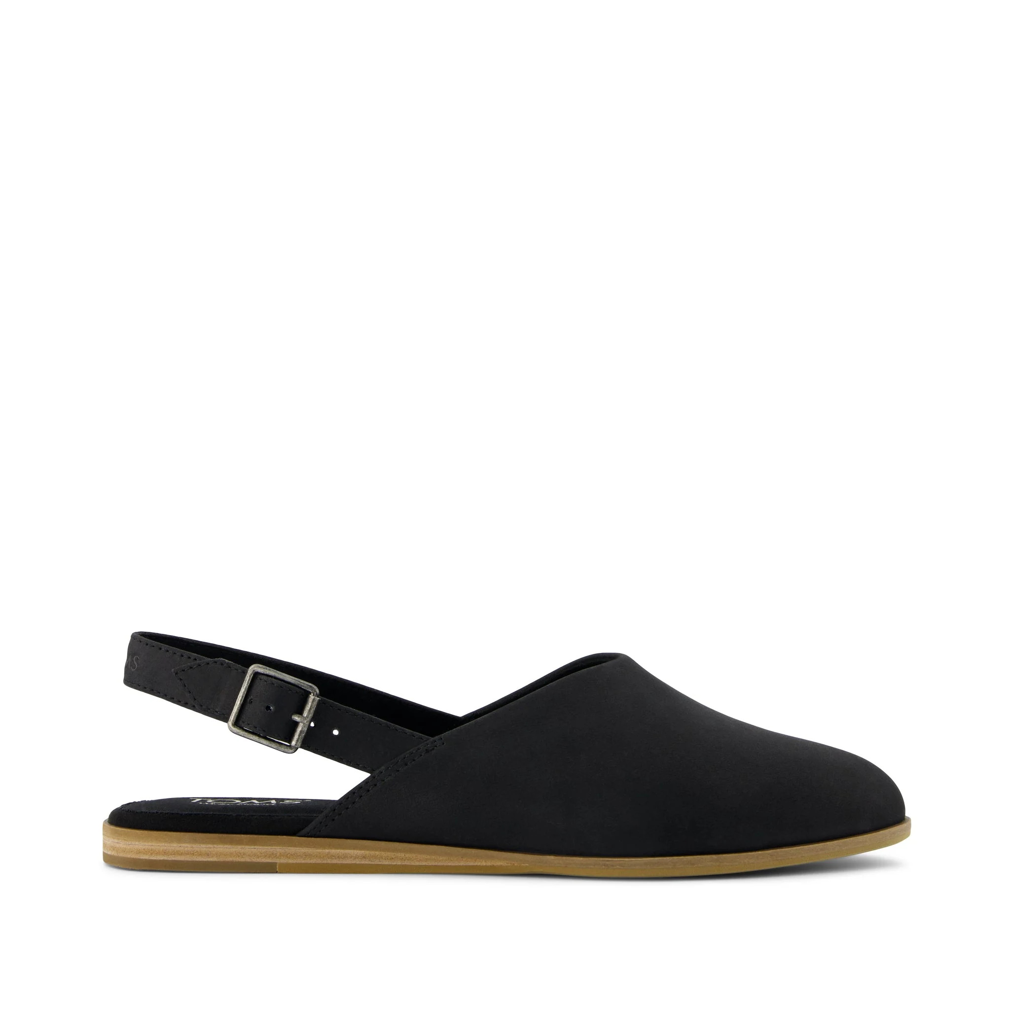 Jade Slingback Flat Black Leather | Toms EMEA